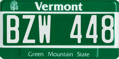 VT license plate BZW448