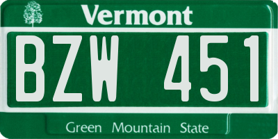 VT license plate BZW451