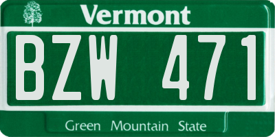 VT license plate BZW471