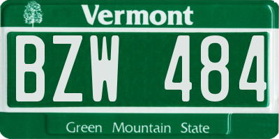 VT license plate BZW484