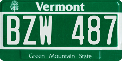 VT license plate BZW487