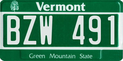 VT license plate BZW491