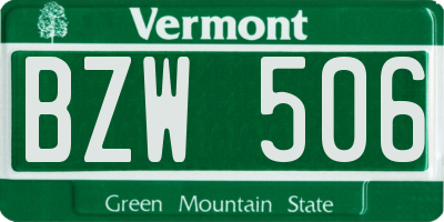 VT license plate BZW506