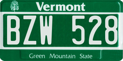 VT license plate BZW528