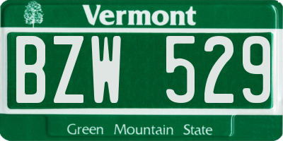 VT license plate BZW529