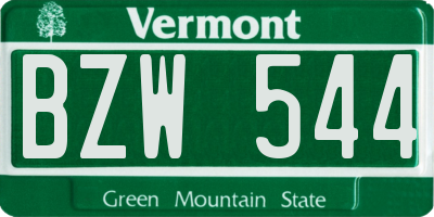 VT license plate BZW544