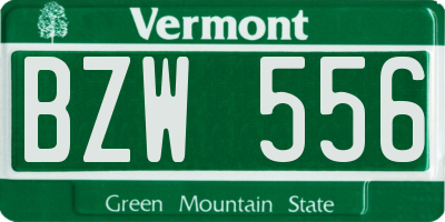 VT license plate BZW556