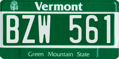 VT license plate BZW561