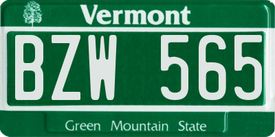 VT license plate BZW565