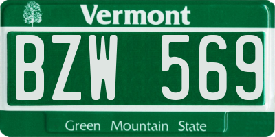 VT license plate BZW569