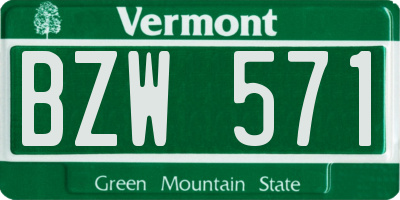VT license plate BZW571