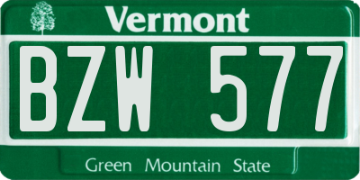 VT license plate BZW577