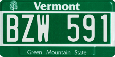 VT license plate BZW591