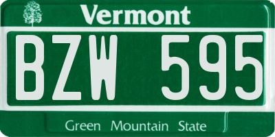 VT license plate BZW595