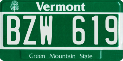 VT license plate BZW619