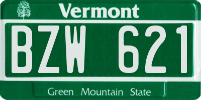VT license plate BZW621