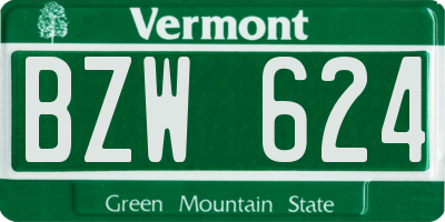 VT license plate BZW624