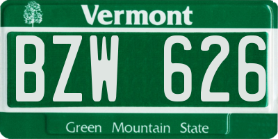 VT license plate BZW626