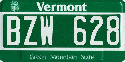 VT license plate BZW628