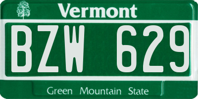 VT license plate BZW629