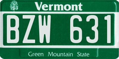 VT license plate BZW631