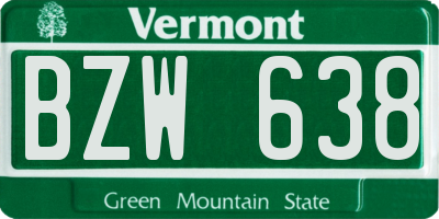 VT license plate BZW638