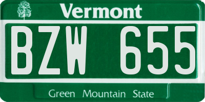 VT license plate BZW655