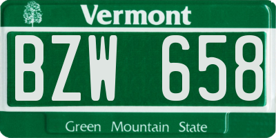 VT license plate BZW658