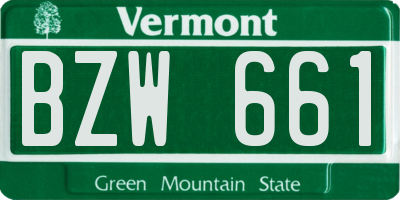 VT license plate BZW661