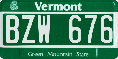 VT license plate BZW676