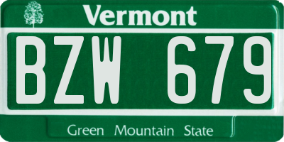 VT license plate BZW679