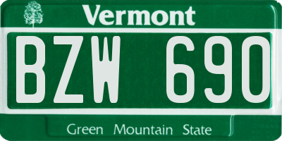 VT license plate BZW690