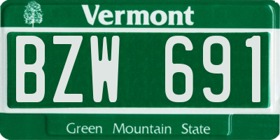 VT license plate BZW691