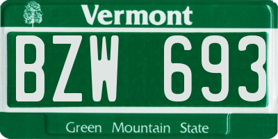 VT license plate BZW693