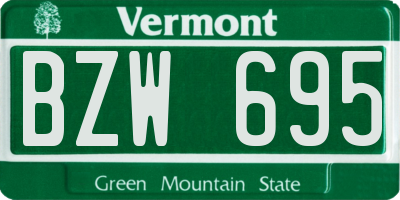 VT license plate BZW695