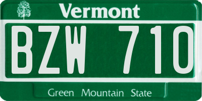 VT license plate BZW710