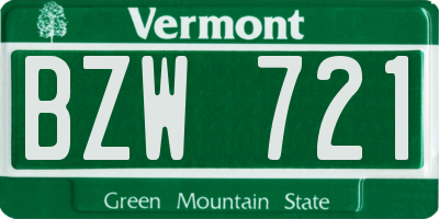 VT license plate BZW721