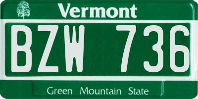 VT license plate BZW736
