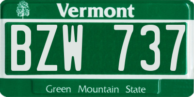 VT license plate BZW737