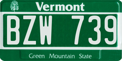 VT license plate BZW739
