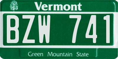 VT license plate BZW741
