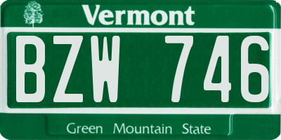 VT license plate BZW746