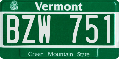 VT license plate BZW751