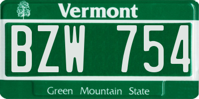VT license plate BZW754
