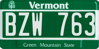 VT license plate BZW763