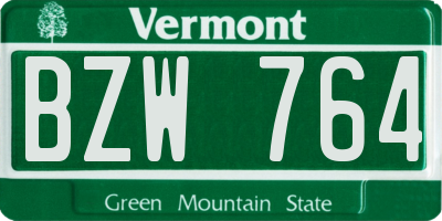 VT license plate BZW764