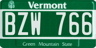 VT license plate BZW766