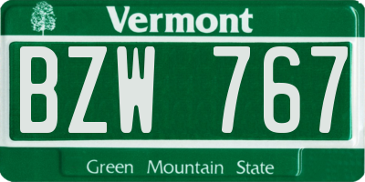 VT license plate BZW767