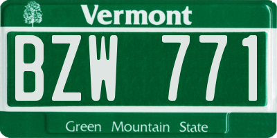 VT license plate BZW771