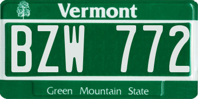 VT license plate BZW772